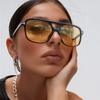 Vintage Oversized Sunglasses Fashion Men Women Square Shades Eyewear Trendy Ins Popular Brand Design UV400 Sun Glasses