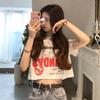 Short-sleeved T-shirt for Women, Short Slim Short Top Hyuna Style Scheming High Waist and Navel Exposed New Versatile and Sexy