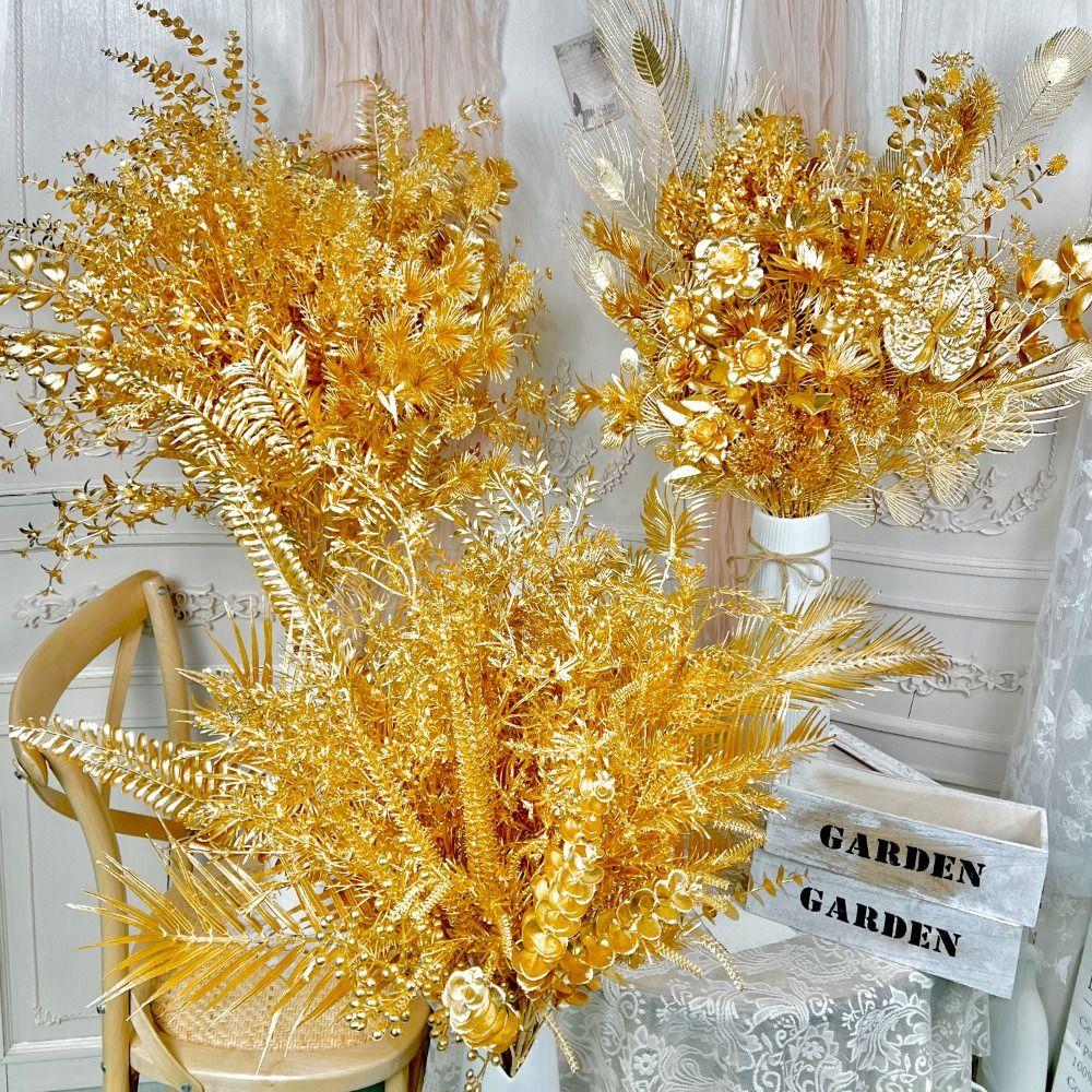 20pcs Gold Artifical Plant Accessories Butterfly Decorative Flower Material Handmade Material