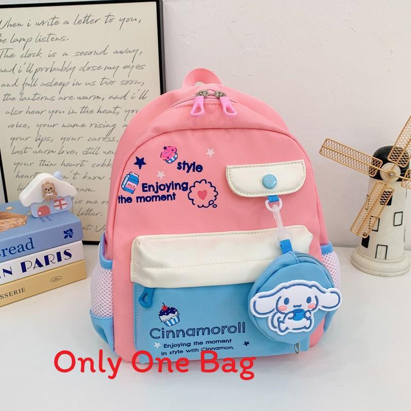 Cinnamon Letters Print Childrens School Bag With Cartoon Anime Prints For Daily Use