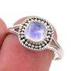 Natural Rainbow Moonstone Gemstone Handmade 925 Sterling Silver Ring S.7.5 S8t98