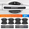 4/8Pcs Car Door Handle Bowl Scratch Protective Sticker Carbon Fibre For Renault Dacia Megane 2 Duster Logan Captur Clio Laguna 3 PP35