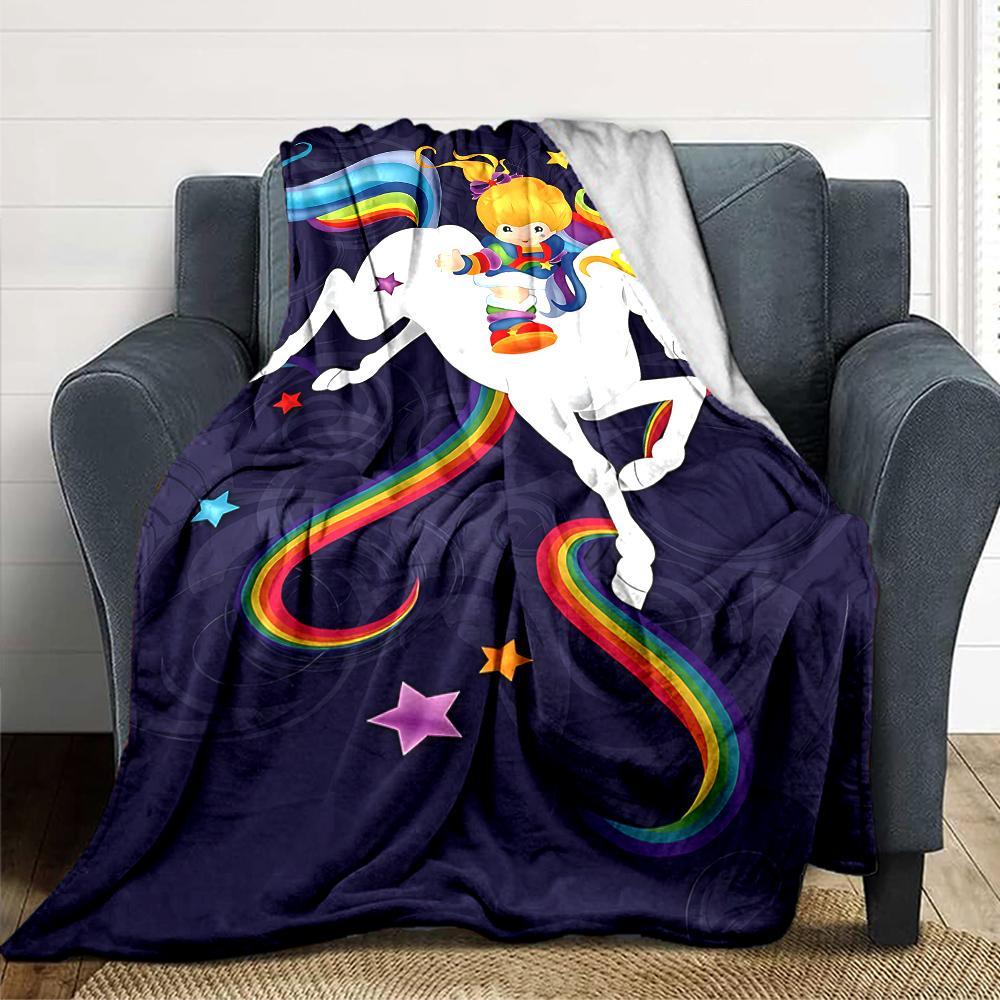 1Pc Rainbow Brite Adventure Blanket For Couch Bed Plush Cozy Fuzzy Blanket Super Soft Warm Blankets For Fall And Winter 0918133
