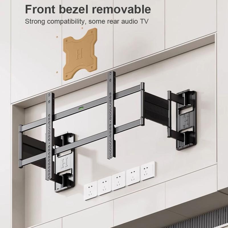 Полноповоротное настенное крепление для телевизора для большинства телевизоров 32-75 дюймов Поворотное и наклонное крепление с двумя шарнирными кронштейнами до 154 фунтов VESA 600x400 мм