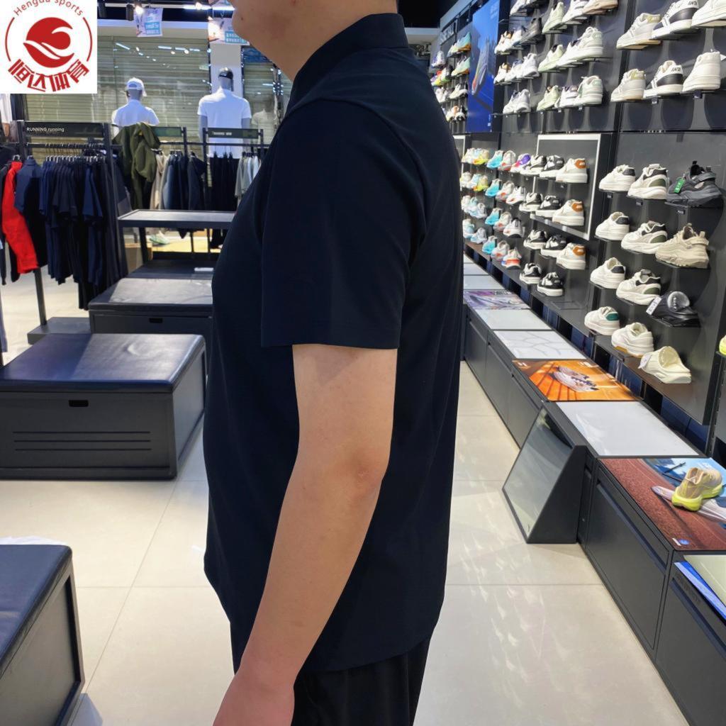 Anta Серия для тренировок Письмо Мягкий Удобный Дышащий Универсальный Повседневный Поло с коротким рукавом Мужские поло Базовый-Черный 152537121-3