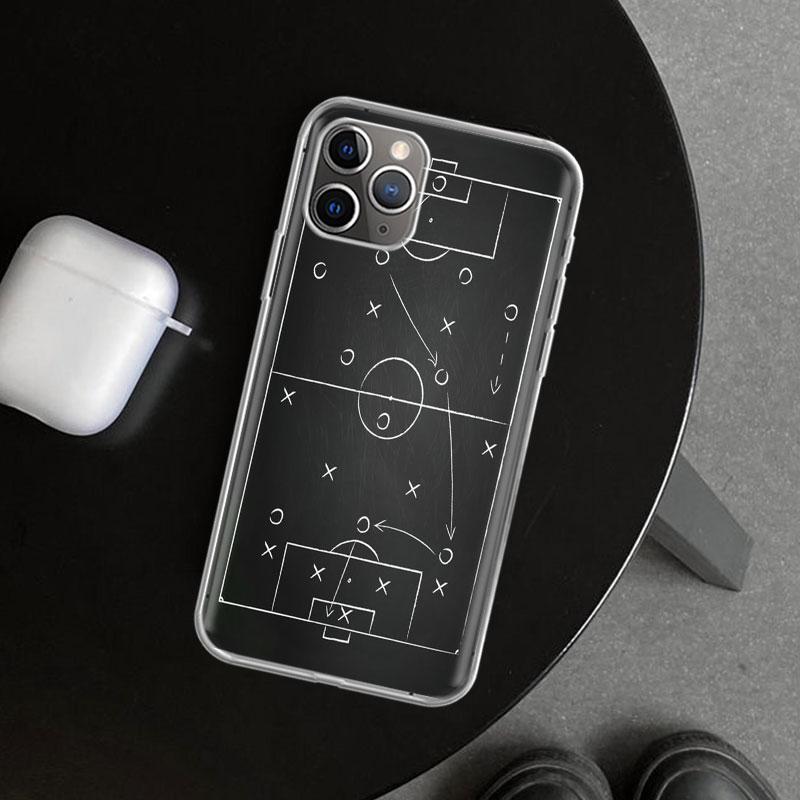 Чехол для телефона 'Футбольная тактика Время' для iPhone 11 12 13 Mini 14 15 Plus 16 Pro Max 17 Air 7 8 + SE Художественный Индивидуальный Fund