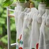 1pc Colorful Leaf Embroidered Sheer Curtain Valance with Pom Pom Trim - Short Rod Pocket Kitchen Cafe Window Curtain