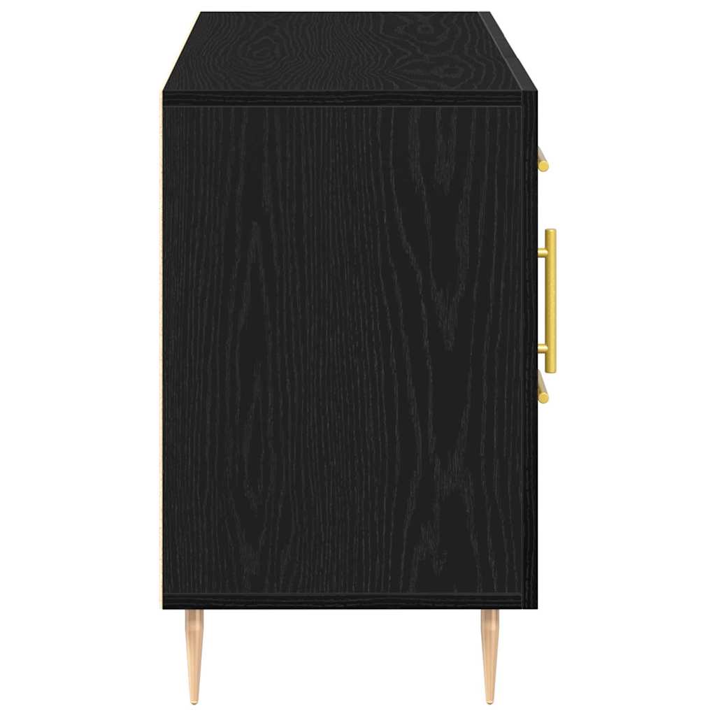 Sideboard in Black Oak Look 100 x 36 x 60 cm Engineered Wood
