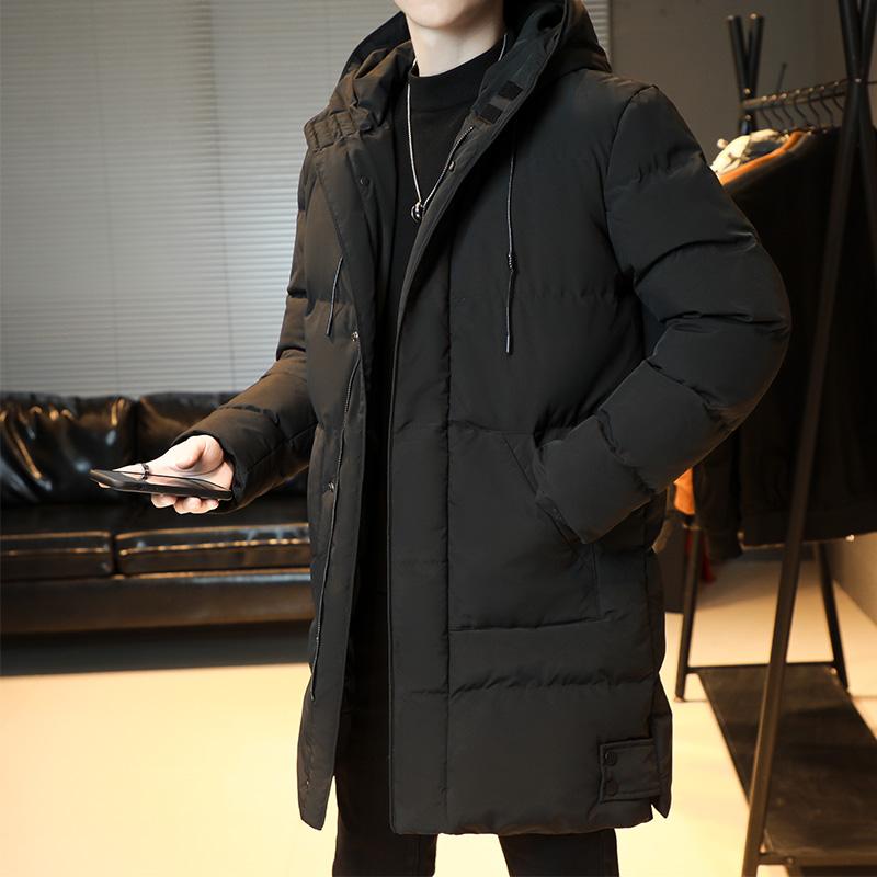 Зимняя мужская длинная парка, теплая куртка с флисовой подкладкой и капюшоном, ветровка, пальто с толстой хлопковой подкладкой, термопарки размера плюс 8XL