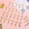 [Moerstar] bag charm initial charm key ring accessories ladies English keepsake key chain initial Sparkling men's Fashionable Elaboration
