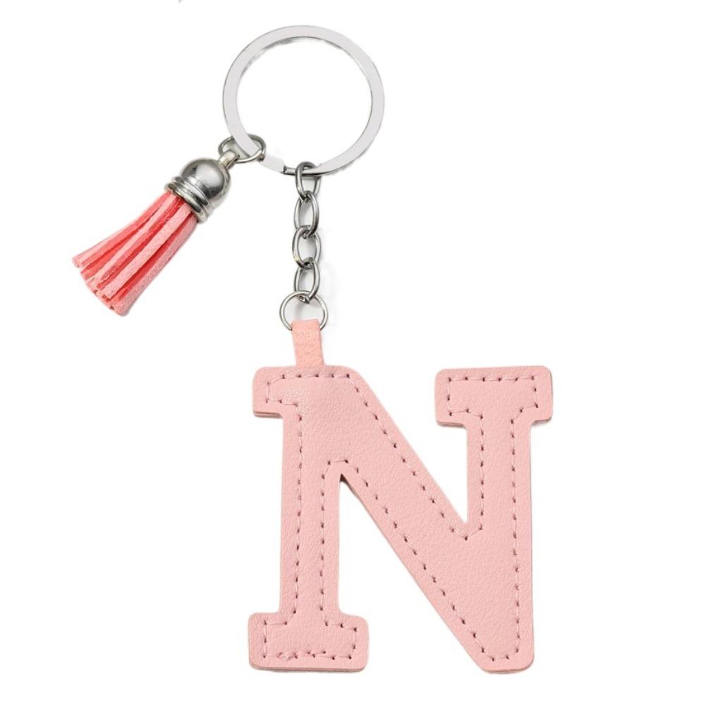 Брелок для ключей с алфавитом, пряжка для ключей от автомобиля, органайзер для ключей, деловой держатель для ключей из искусственной кожи, 26 букв, брелок в подарок