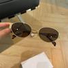 New Arc de Triomphe oval metal small frame sunglasses women's high-end fashion street sunglasses sunshade glasses