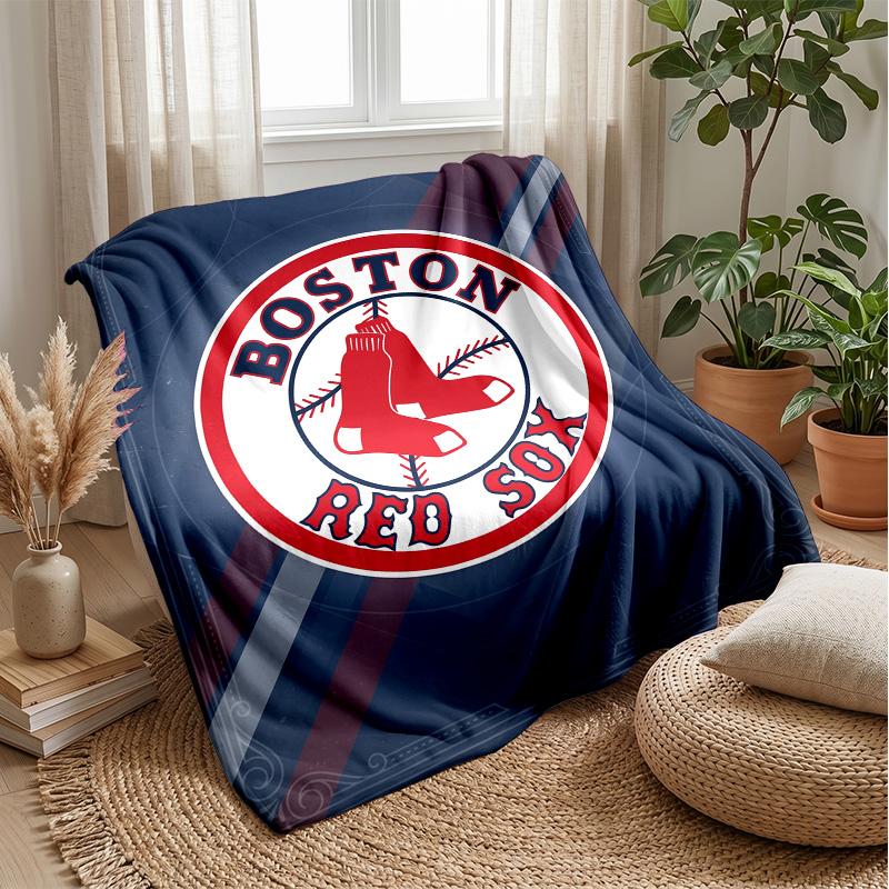 Boston Red Sox Flannel Fleece Blanket Cozy Warm Throw Blanket For Couch Bed Travel All Season Use
