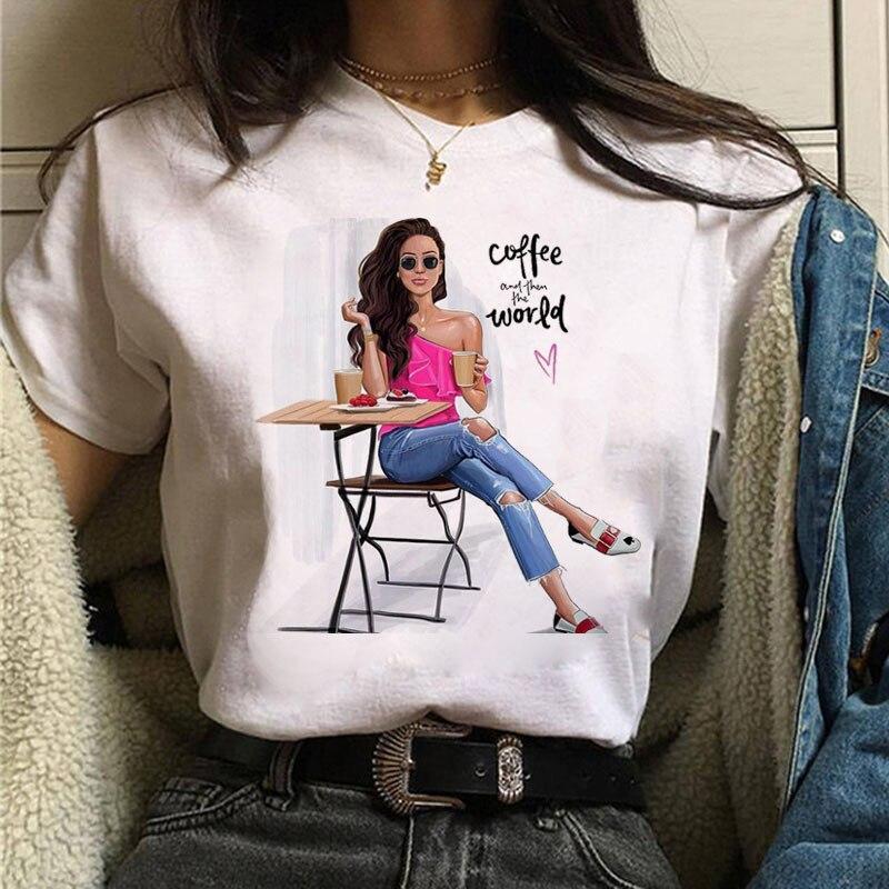 Summer Trend Letter Print Fashionable Loose Round Neck Pure Cotton Short Sleeved Top T-Shirts Women’s