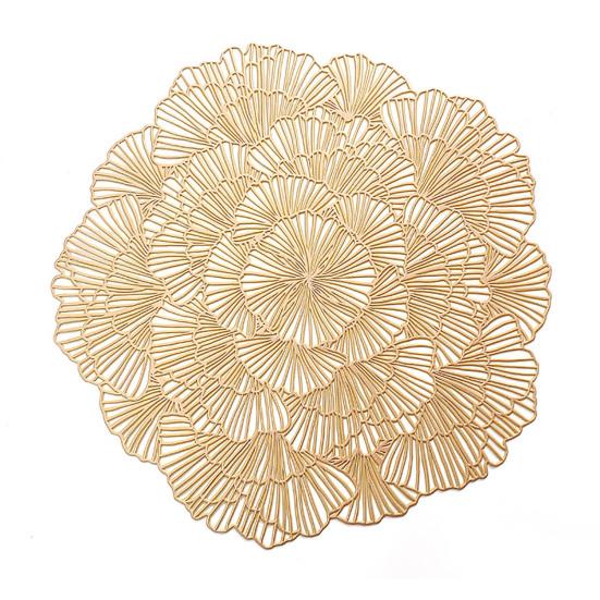 Flower Shape Hollow Placemat PVC Reusable Practical Cup Table Mat for Dining