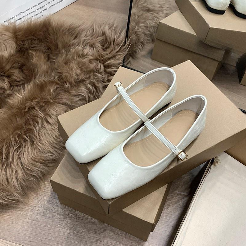 Французские британские туфли из кожи для женщин, новые весенние и осенние повседневные туфли Мэри Джейн в стиле ретро с квадратным носком для женщин