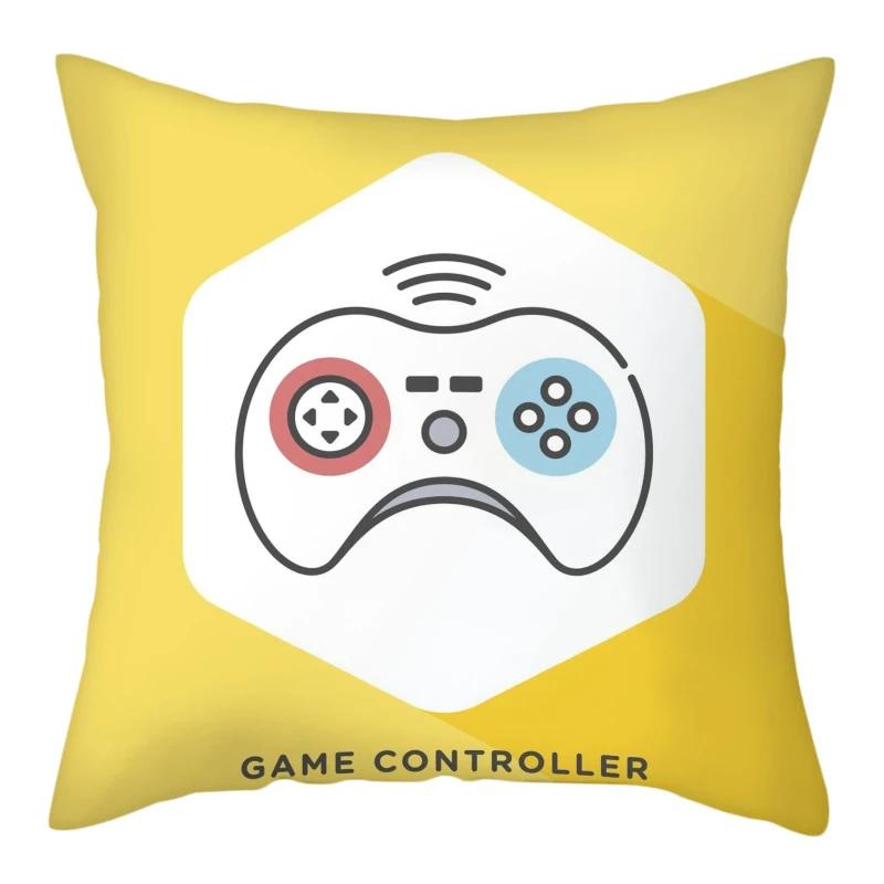 45x45cm Gaming Handle  Room  Player Decoration Pillowcase Comfortable Sofa Chair Car Cushion Cover Home Decor