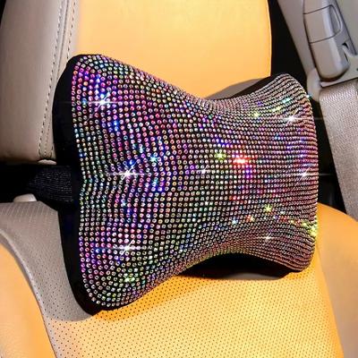 Подушка для подголовника шеи автомобиля Diamond Crystal, подушка для шеи из пеноматериала с эффектом памяти, дышащая и поддерживающая шею, автомобильные аксессуары