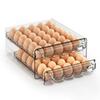 Egg Holder for Refrigerator Drawer Organizer with Time Scale, Clear Egg Fresh Storage Box for Friage, Large Capacity Egg Tray