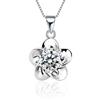 Weihua, Necklace Pendant, Silver-Plated Jewelry, Simple Zircon Plum Pendant, Women'S Blooming Flower Pendant.