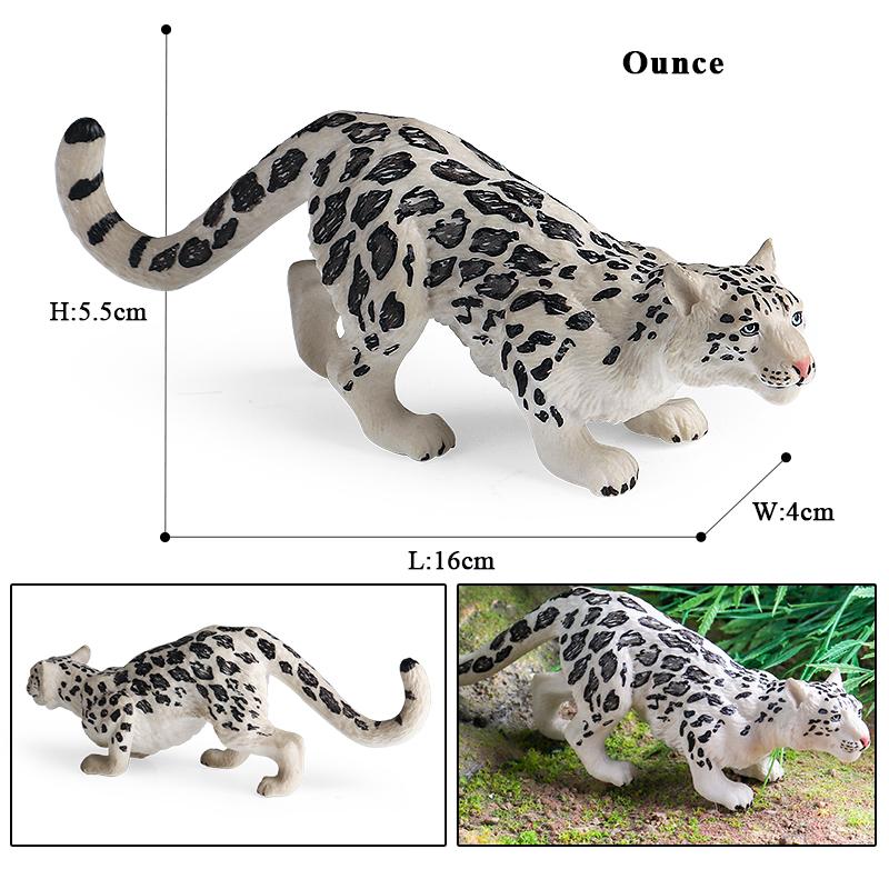 Oenux African Wild Animals Simulation Savage Cheetah Snow Leopard Jaguar Action Figure Figurines PVC Model Educational Kid Toys