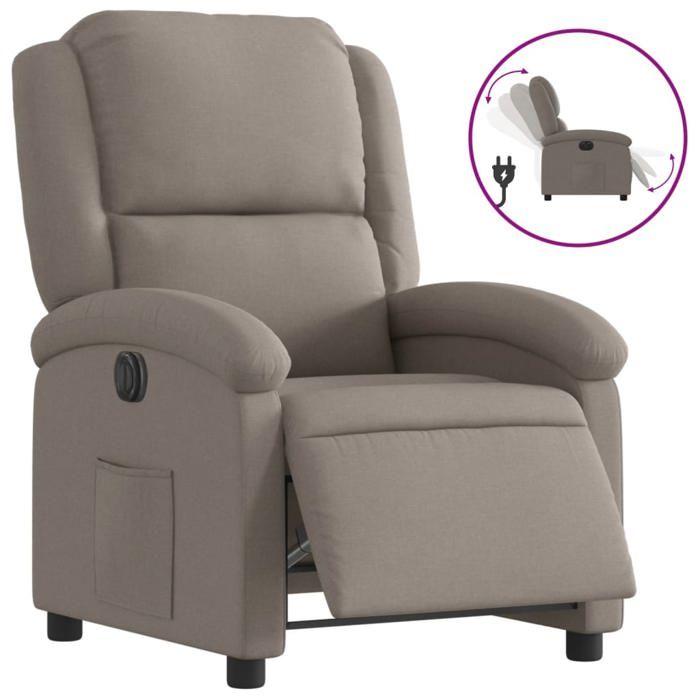 VidaXL Fauteuil Inclinable Électrique, Chaise de Relaxation avec Dossier et Repose-pied Réglables, Siège de Salon, Moderne, 3204148