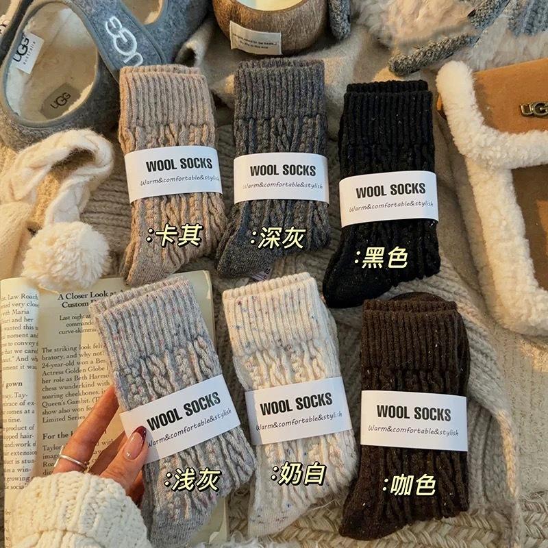 Носки из крученой шерсти, Носки из пряжи Idea, Утолщенный флис, Теплый сон, Зимние универсальные носки для носки слоями