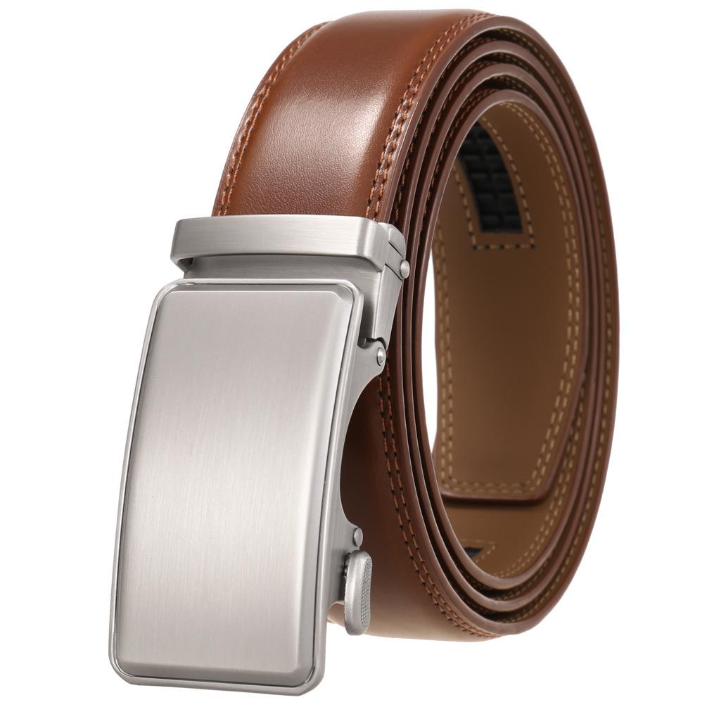 1 шт. Модный ремень, мужской ремень с автоматической пряжкой, ремень из коровьей кожи, двухслойная кожа Ly35-0677-1