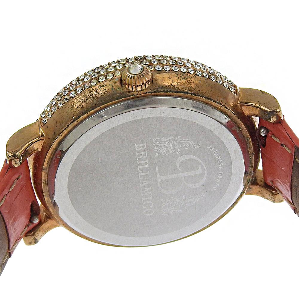 BRILLAMICO Lily 1,6" Часы Розовое золотоЦиферблат Позолоченный/Стразы Кварцевые Аналоговый дисплей мужские Б/У