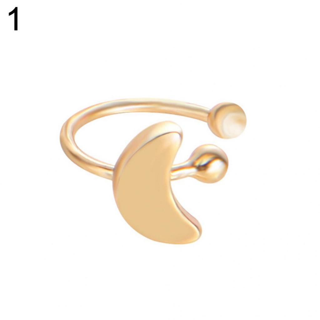Клипса на ухо в виде полукольца с треугольником, сердечком или звездой
