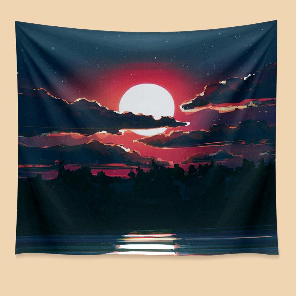 Cosmic Solar System Hanging Cloth Art Background Cloth Galaxy Space Planet Tapestry Science Fiction Planet Background Cloth