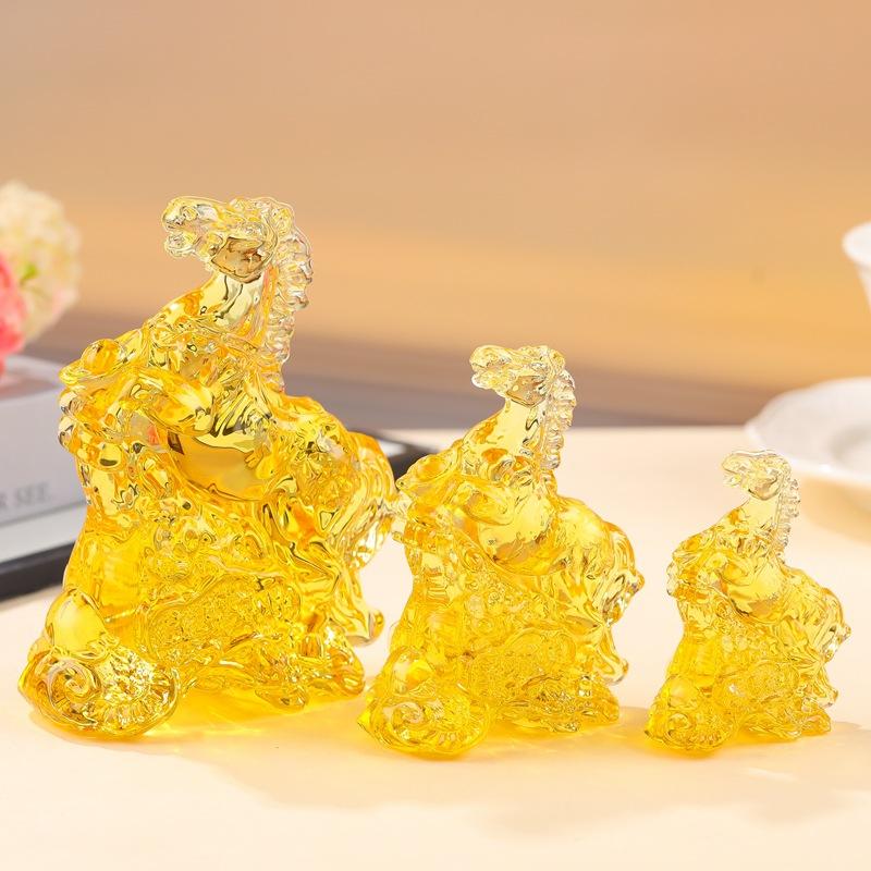 2026 Статуэтка Лошади по Зодиаку Коллекция Фэн-шуй Хрустальный Ловец Солнца Роскошный Декор для Дома Настольное Украшение