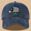 Cute Floral Grassland Sheep Print Truck Driver Hat and Retro Washed Baseball Cap Vacation Beach Sun Hat