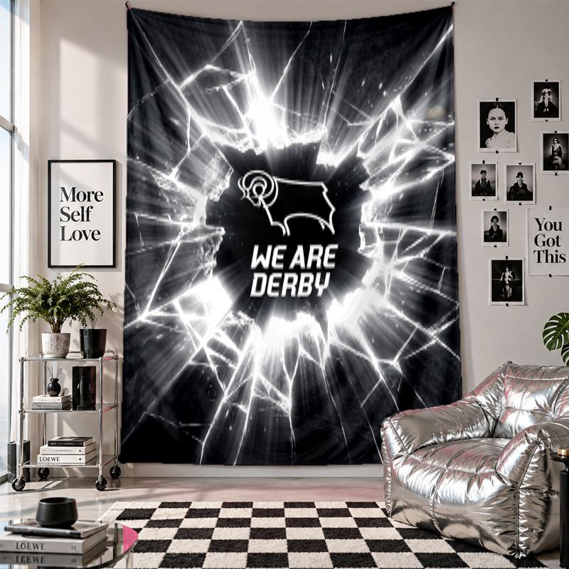 Derby County Football Wall Tapestry Home Decor Wall Hanging Cloth for Bedroom Living Room Background