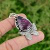 Daughters Day Sale 925 Silver Pear Ruby Zoisite Stone Bezel Trendy New Pendant