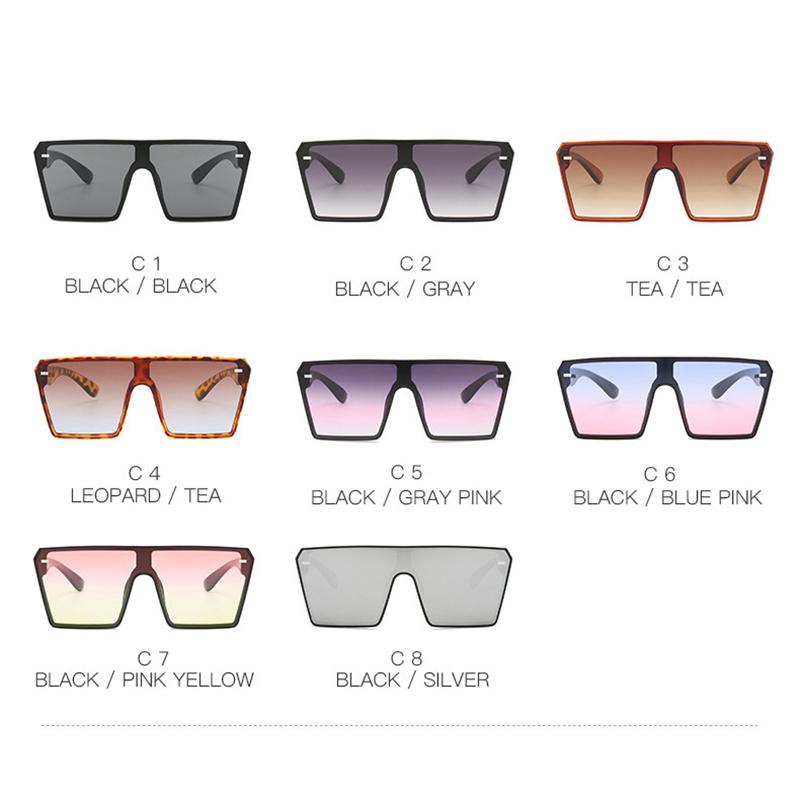 Модные большие квадратные солнцезащитные очки женские ретро-очки с плоским верхом и градиентом мужские солнцезащитные очки женские