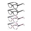4PCS Plastic Retro Women Reading Glasses Men Cat Eye Anti Blue Light Eyeglasses Fashion Presbyopia Hyperopia Eyewear