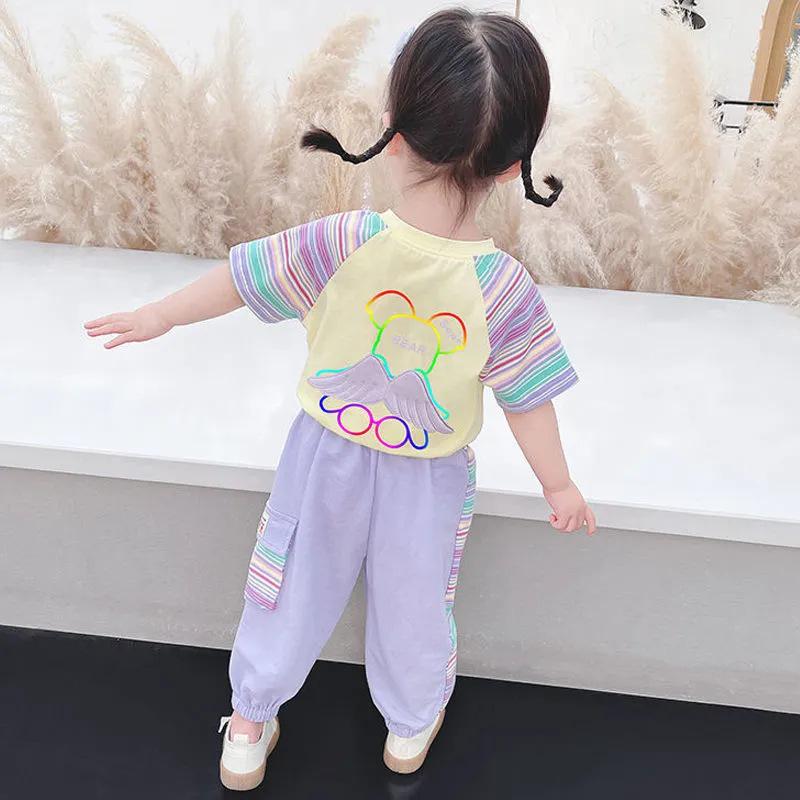 Летний комплект из двух частей для девочек-знаменитостей 2022 года – стильная детская одежда