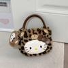 Плечевая сумка Hello Kitty в ретро-стиле с леопардовым принтом, из ПУ-материала, для повседневного использования