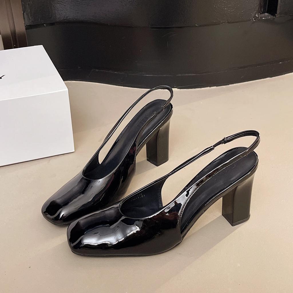 Women High Heels Sandals Square Toe Chunky New Shoes 2025 Summer Sexy Dress Party Slippers  Slides Mujer