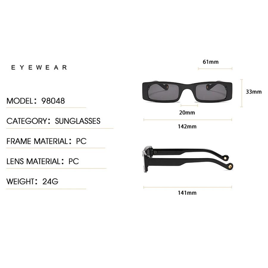 Женские солнцезащитные очки Ретро Маленькие квадратные солнцезащитные очки Модные Прямоугольные солнцезащитные очки Защита от УФ-лучей Очки