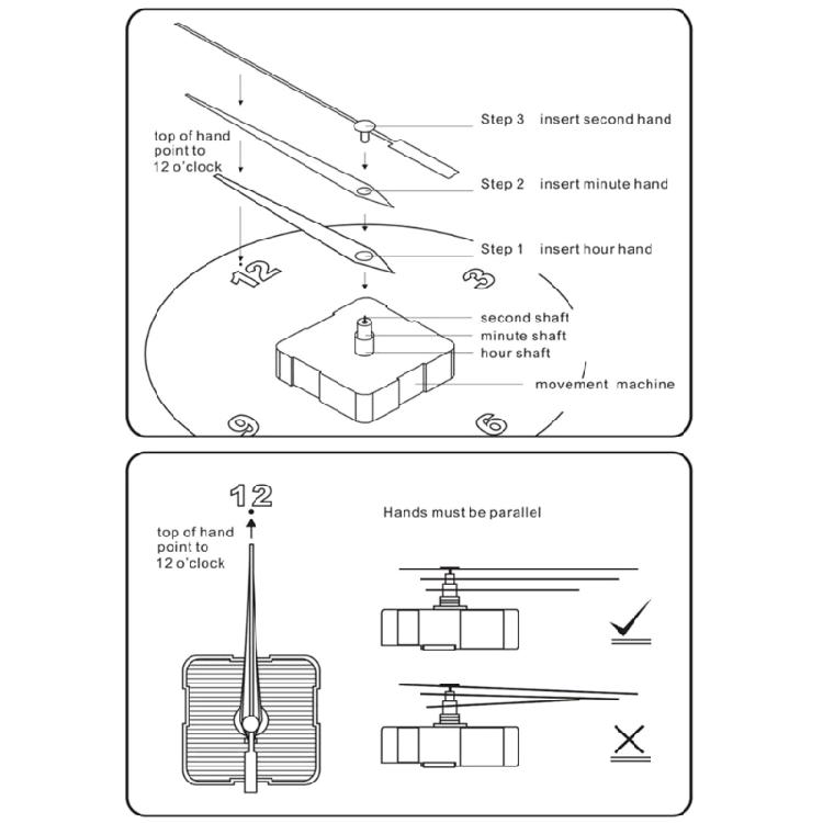 Бесшумный часовой механизм для настенных часов с длинной и короткой стрелками для изготовления часов, механизм для поделок, запчасти для ремонта