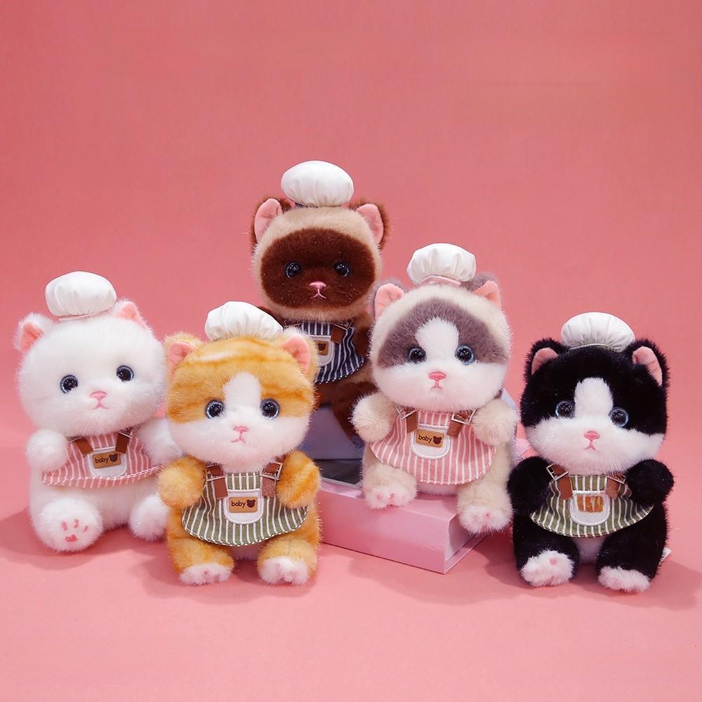 Очаровательная плюшевая игрушка-кошка из коротковорсовой ткани для брелока и подвески на сумку