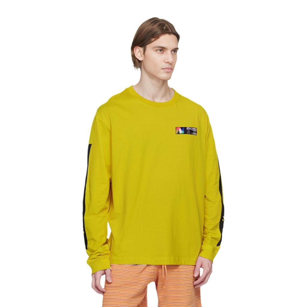 New Balance Толстовки Мужские Желтые Круглый Вырез Умеренный Обычный AMT03528-ATY