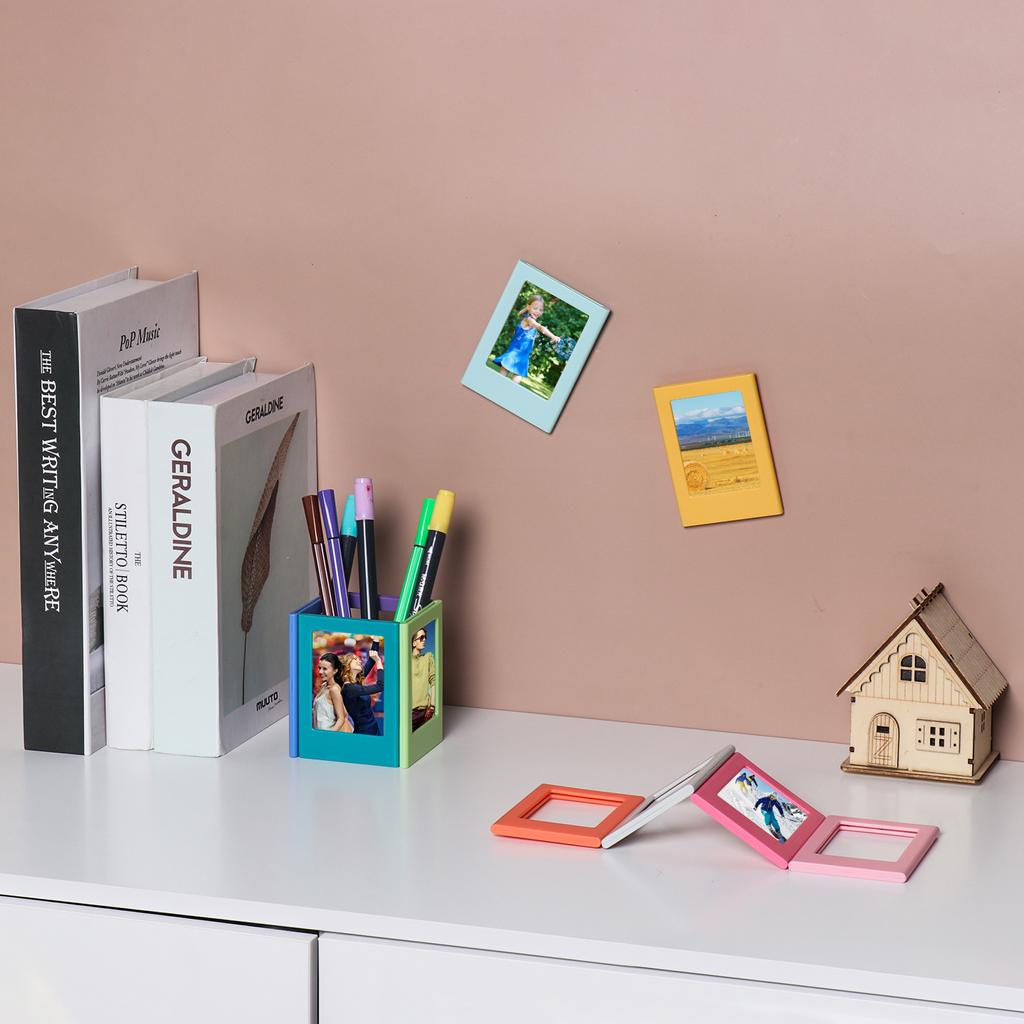 Magnetic Picture Frame Plastic Photo Holder for Fridge Refrigerator Magnets for Polaroid Photos
