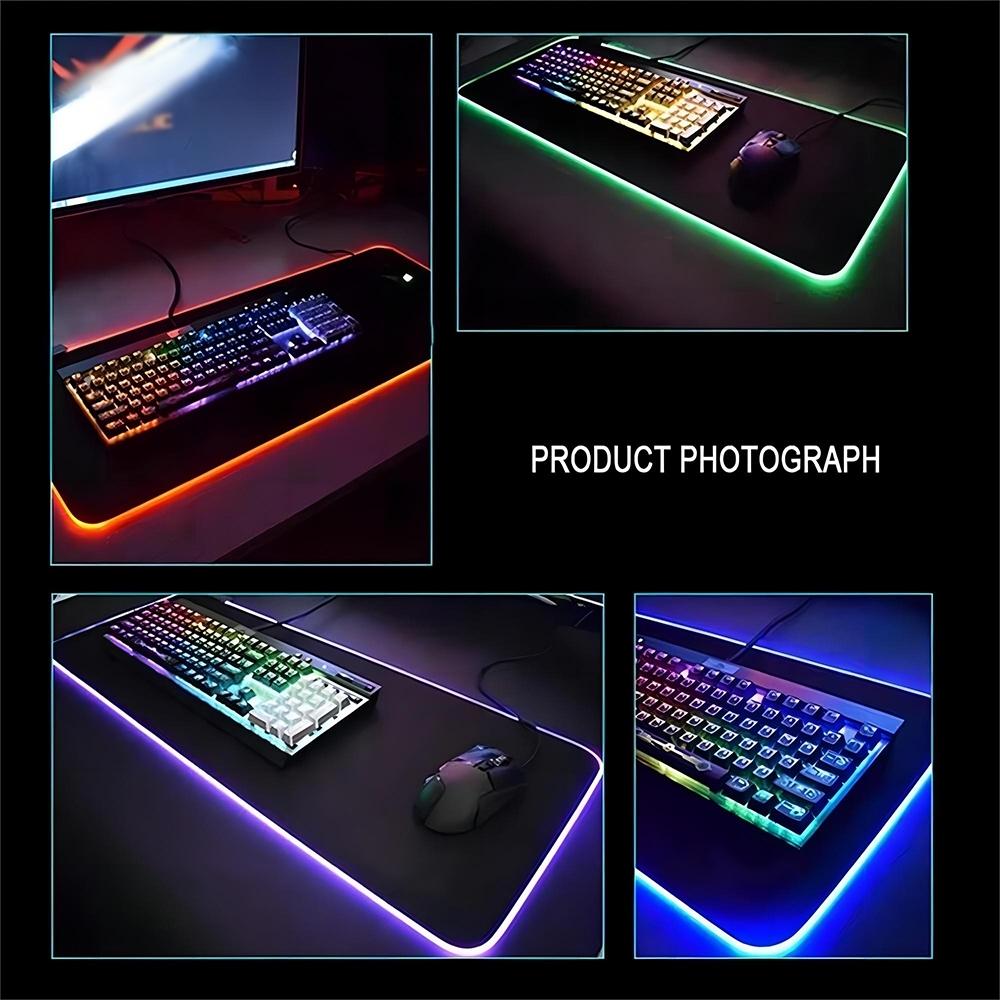 Коврик для мыши Yae Miko Genshin Impact Игровой RGB-коврик для мыши Печать на заказ Клавиатура с подсветкой Девушка-геймер XXL Коврик для ноутбука Настольные коврики Deskpad