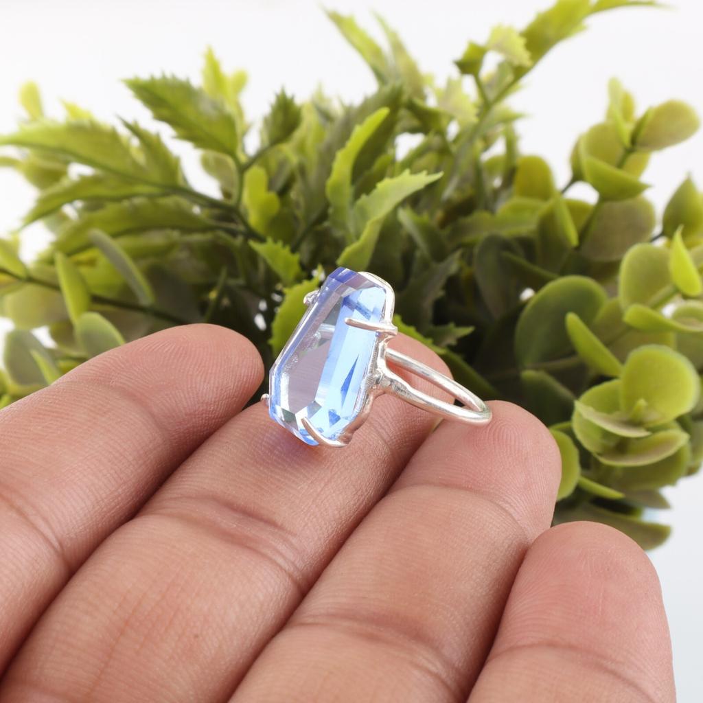 Tanzanite Gemstone 925 Sterling Silver Jewelry Handmade Ring Gift For Wedding RR-39-9