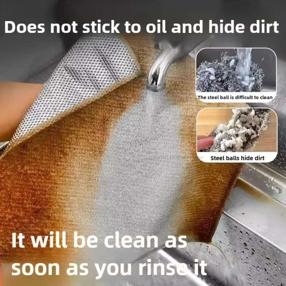 1/5/10Pcs Bamboo Fiber Dish Washing Towel Wire Pot Cleaning Rag New Cleaning Rag Pot Washing