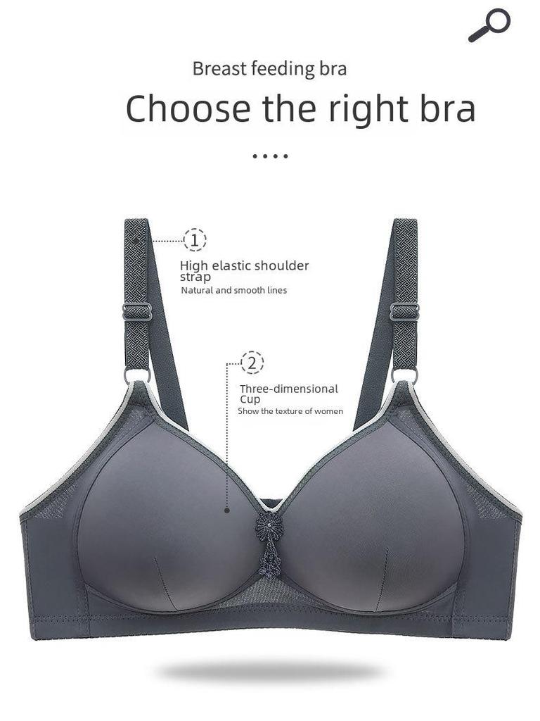 Cross-Border Smooth Push-Up Bra: Non-Magnetic, 3-Row Buckle Design for Middle-Aged & Elderly Moms