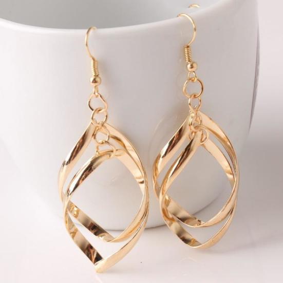 Вечерние элегантные женские спиральные серьги с каплями воды, длинные висячие серьги-крючки